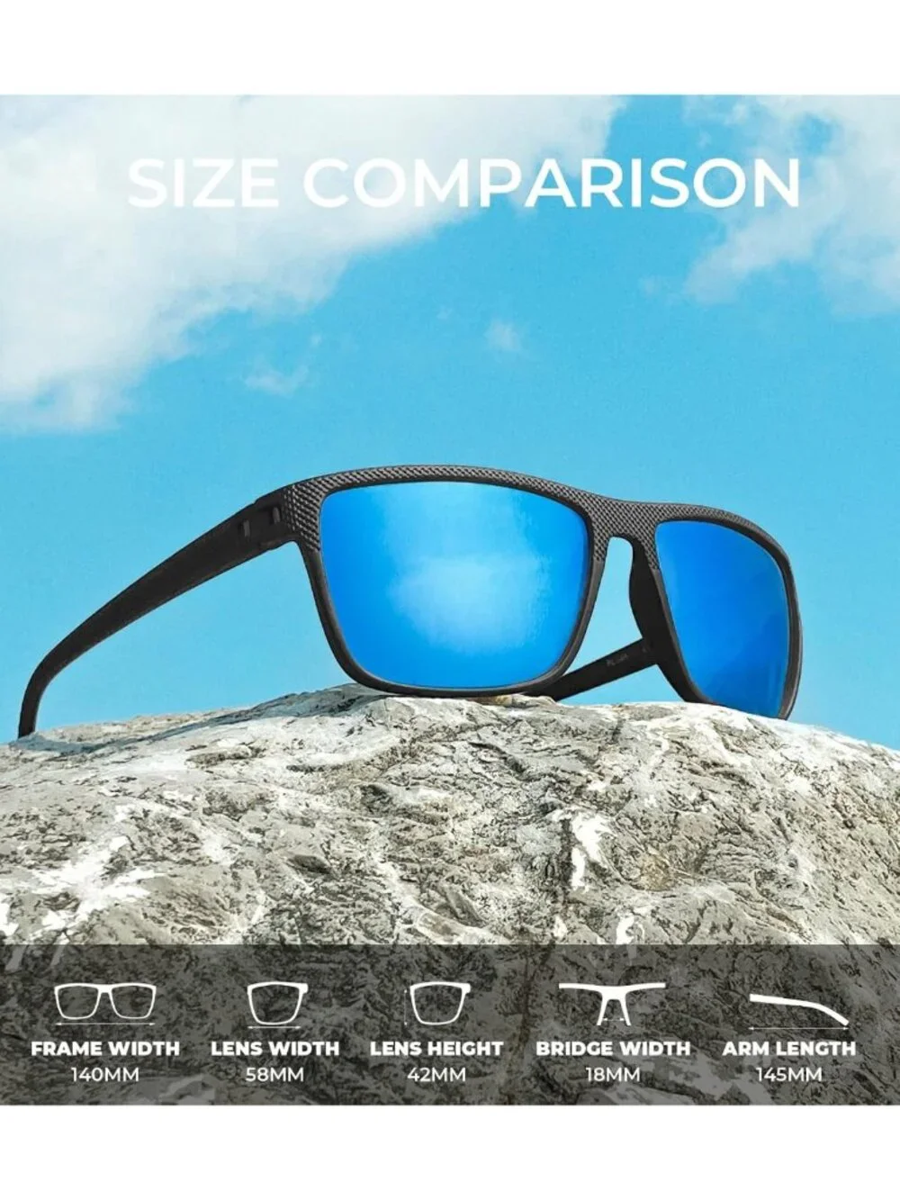 Lightweight Polarized Sunglasses for Men | UV Protection for Driving, Fishing